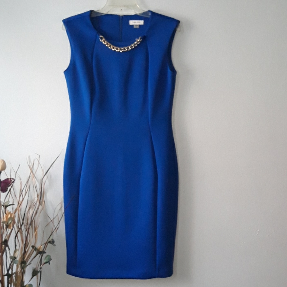 Calvin Klein Dress with Embellished Neck